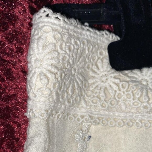 Free People Ivory Floral Lace Trim Crochet Boho Stretch Biker Shorts - Picture 3 of 6